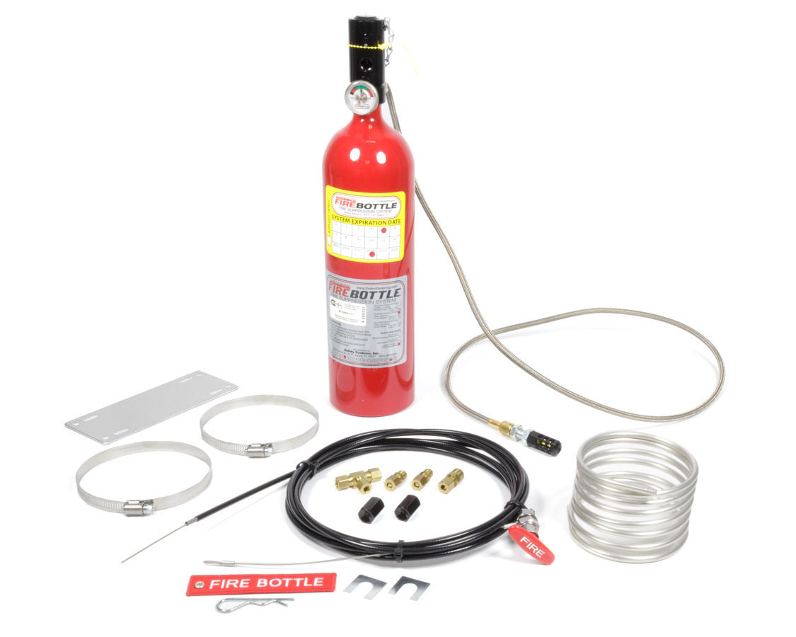 Firebottle Automatic / Manual Fire Suppression System - SFI 17.3 - 5.0 lb Bottle - Pull Cable