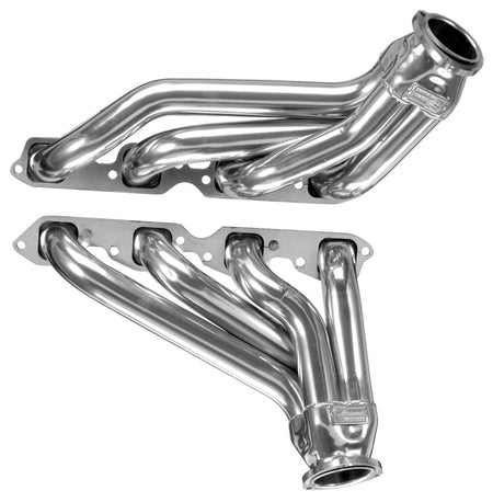 Sanderson Block Hugger Headers - 1.875 in Primary - 3 in Collector - Silver Ceramic - Big Block Chevy (GM Fullsize Truck 1967-87)