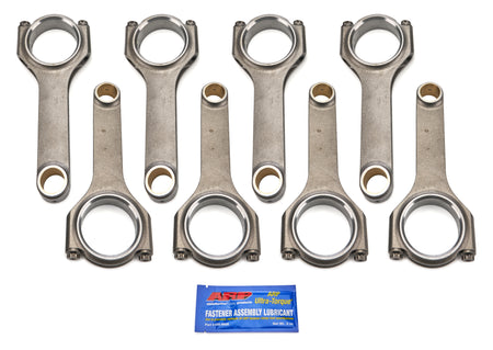 Scat Pro Sport H-Beam Connecting Rod - Stroker Clearanced - 6.125 in Long - Bushed - 7/16 in Cap Screws - ARP2000 Bolt - Small Block Chevy (Set of 8)