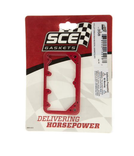 SCE Non-Stick Fuel Bowl Gasket - 0.063 in Thick - Holley 2300 / 4150 / 4160 Carburetors - Red (Pair)