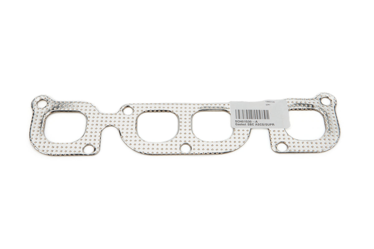 Schoenfeld Header Gasket - 1.845 x 1.62 in D Port - Steel Core Graphite - Small Block Chevy
