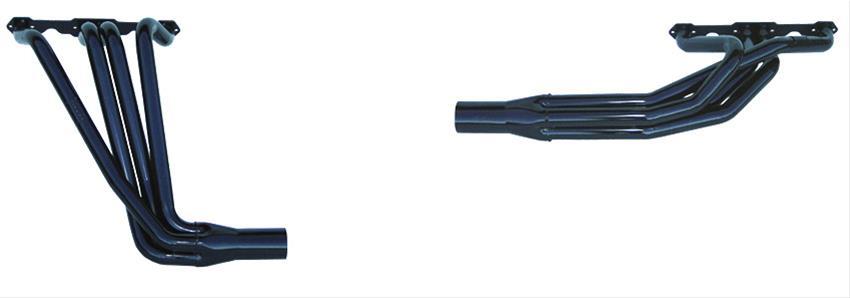 Schoenfeld Modified Long Primary 3-Step Headers - 1.625 to 1.75 to 1.875 in Primary - 3 in Collector - Black - Small Block Chevy (Pair)
