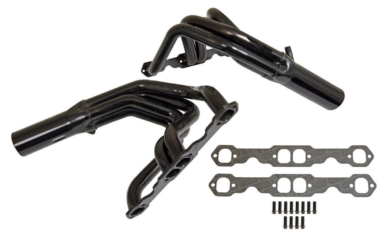 Schoenfeld Truck Headers - 1.75 in Primary - 3.5 in Collector - Black - Small Block Chevy (Pair)