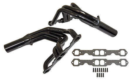 Schoenfeld Truck Headers - 1.75 in Primary - 3.5 in Collector - Black - Small Block Chevy (Pair)