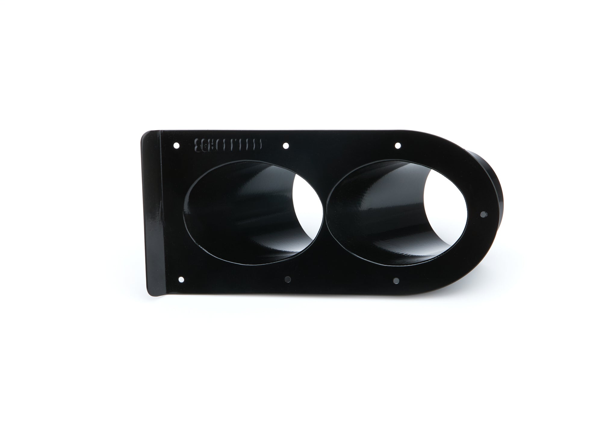 Schoenfeld Tail Pipe Saver Exhaust Shield - 3 in Diameter Round - Dual 45 Degree Outlet - Black