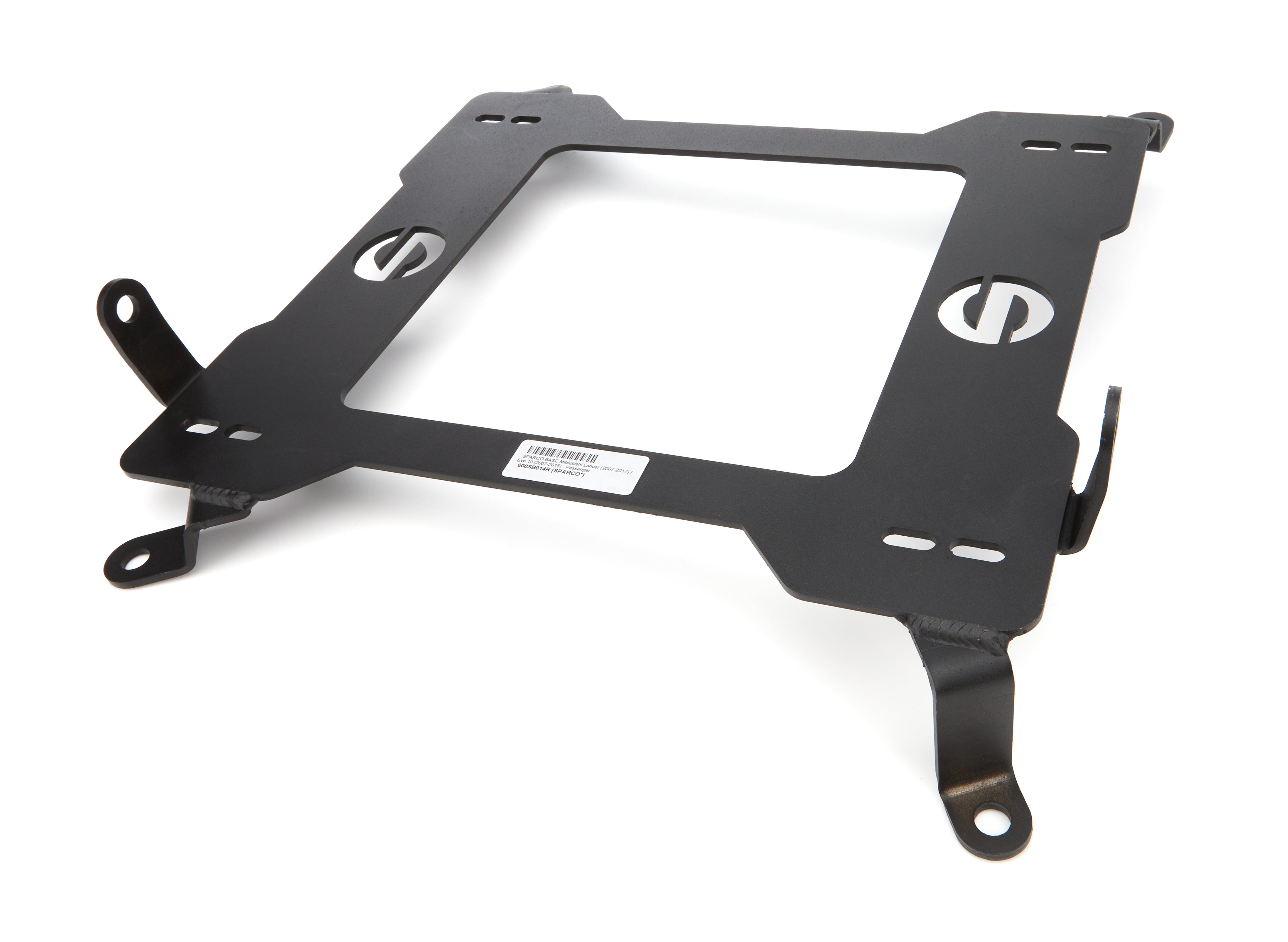 Sparco 600 Series Seat Adapter Bracket - Passenger Side - Black - Mitsubishi Lancer Evolution 2008-15