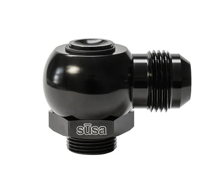 Setrab ProLine 90 Degree 12 AN Male to 22 mm Male O-Ring Adapter Banjo Fitting - Black - Setrab ProLine Oil Coolers