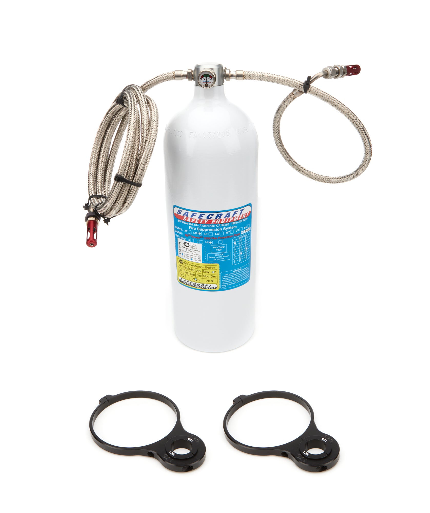 Safecraft Model LM Fire Suppression System - Novec 1230 - 10.0 lb Bottle - Automatic Thermal Activation