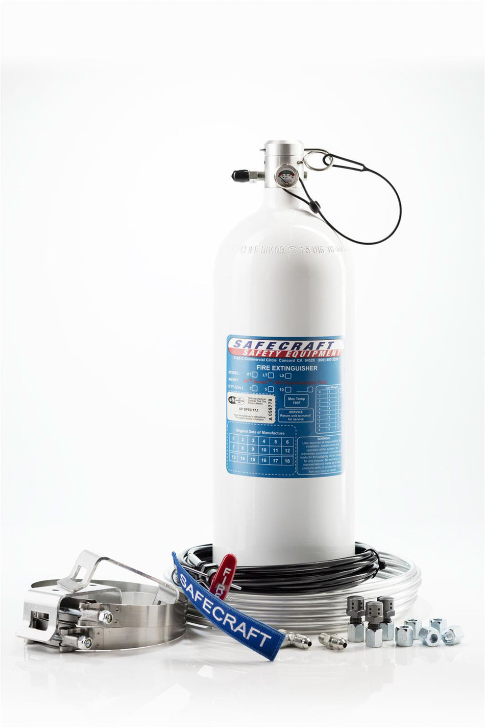 Safecraft Circle Track Fire Suppression System - Novec 1230 - 10 Lb - Pull Cable - SFI 17.1