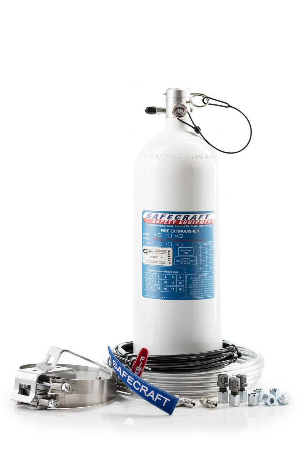 Safecraft Model LT 10 Lb. Fire Suppression System - Novec 1230 - Pull Cable - Drag Race