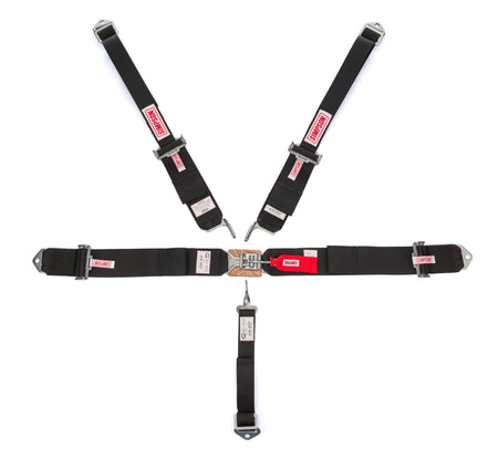 Simpson 5 Point Latch & Link Harness - Pull Up Adjust - Bolt-In/Wrap Around - Black