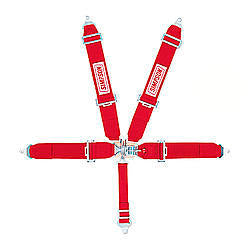 Simpson 5-Point Latch & Link Harness - Pull Down Adjust - Bolt-In / Wrap Around - Red