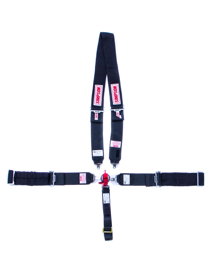 Simpson 5-Point Drag Racing Camlock Harness w/ Nomex Cover - Black