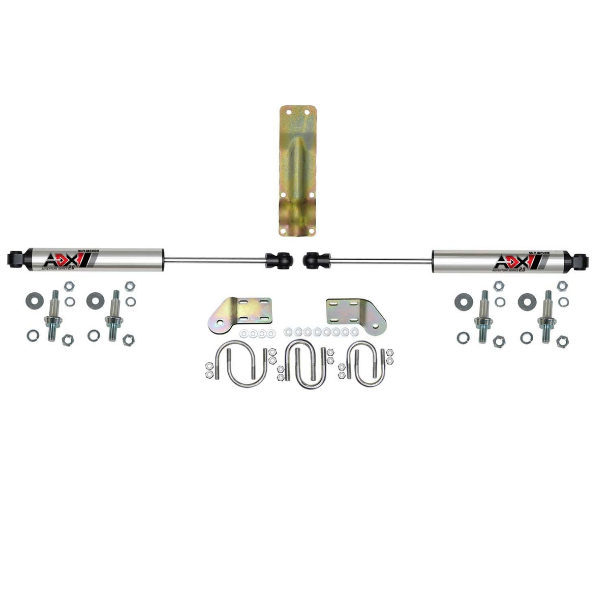 Skyjacker ADX 2.0 Dual Steering Stabilizer - Polished - Dodge Fullsize Truck 1998-2002