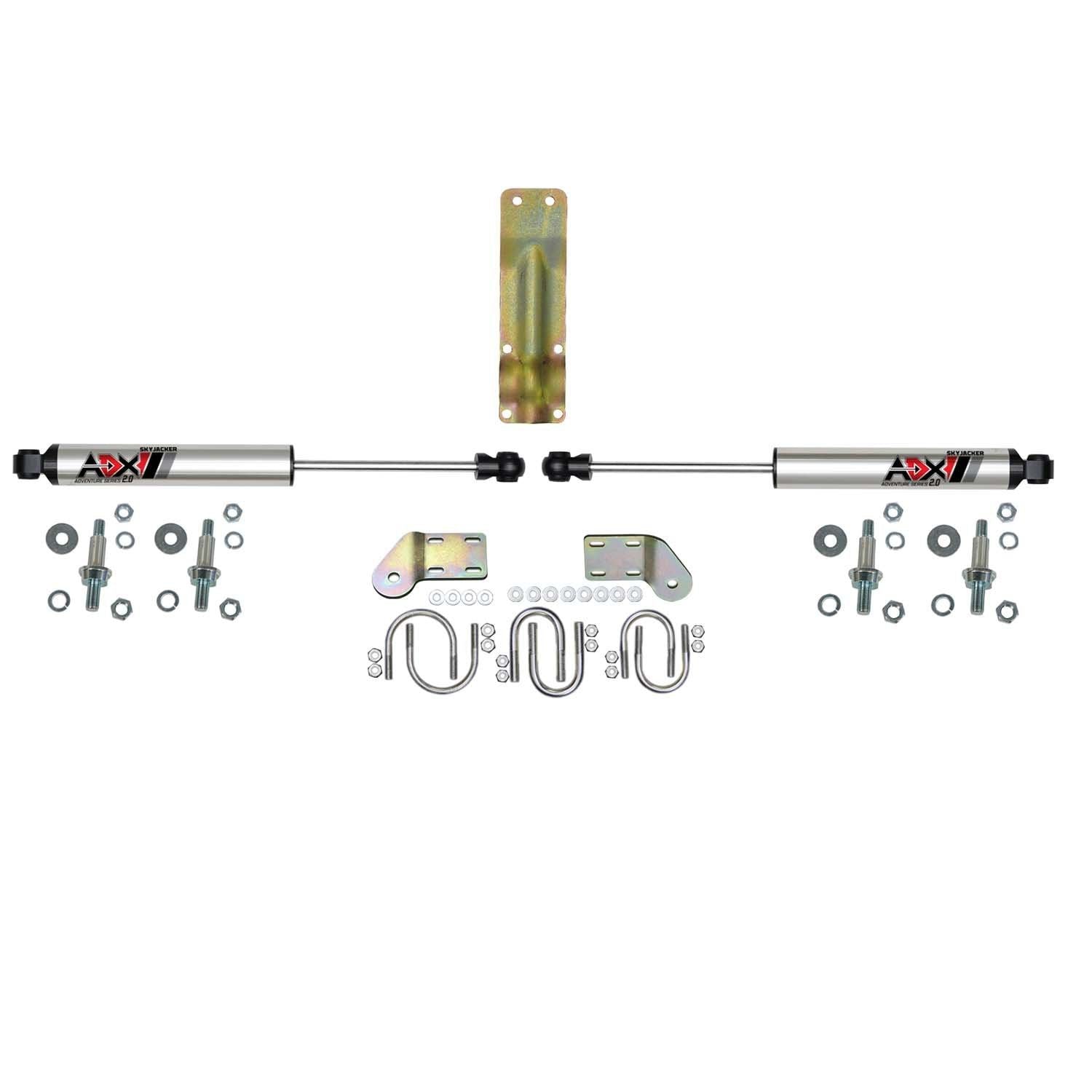 Skyjacker ADX 2.0 Dual Steering Stabilizer - Polished - Dodge Fullsize Truck 1998-2002