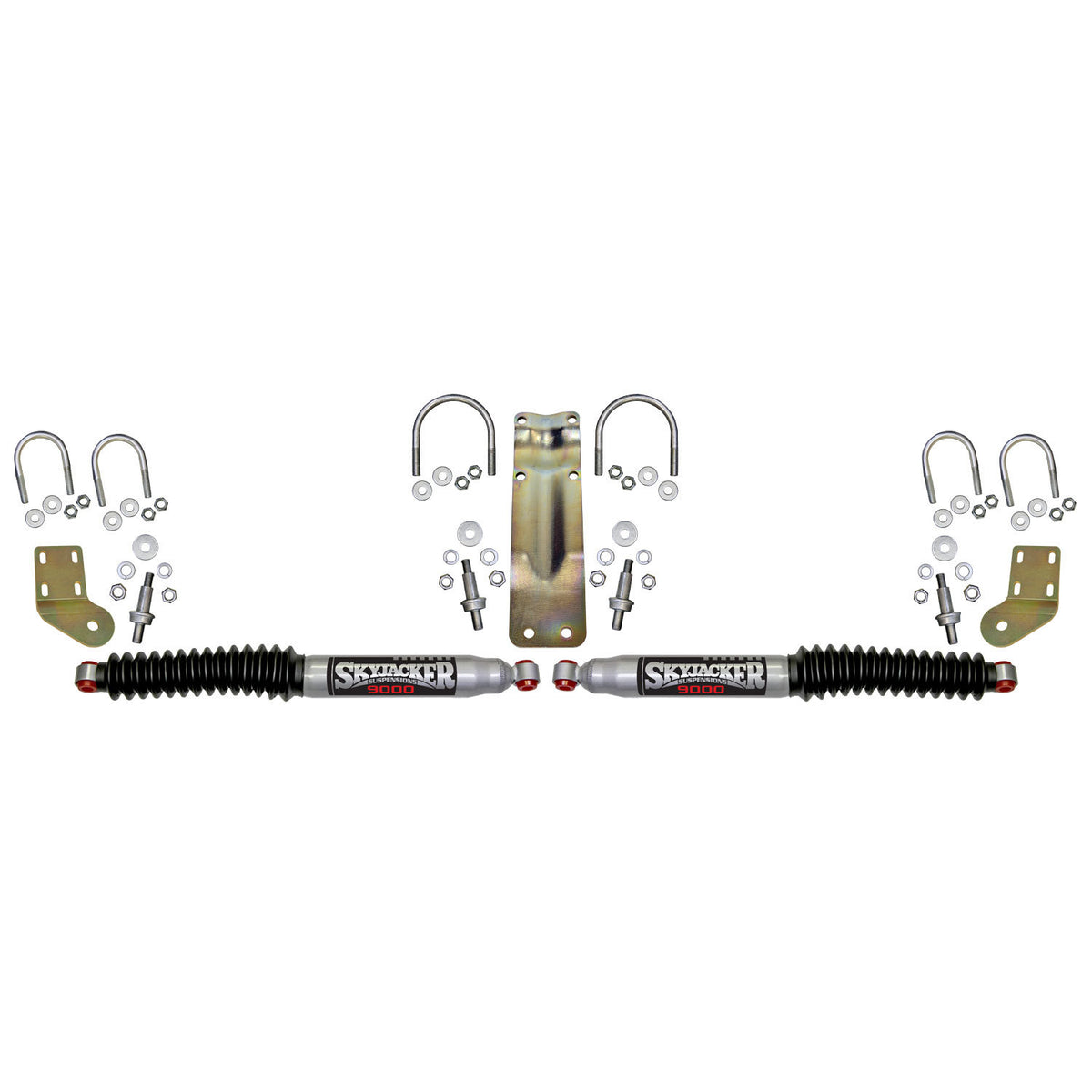 Skyjacker 9000 Series Dual Steering Stabilizer - Silver - Ford Fullsize Trucks 2005-23 4WD