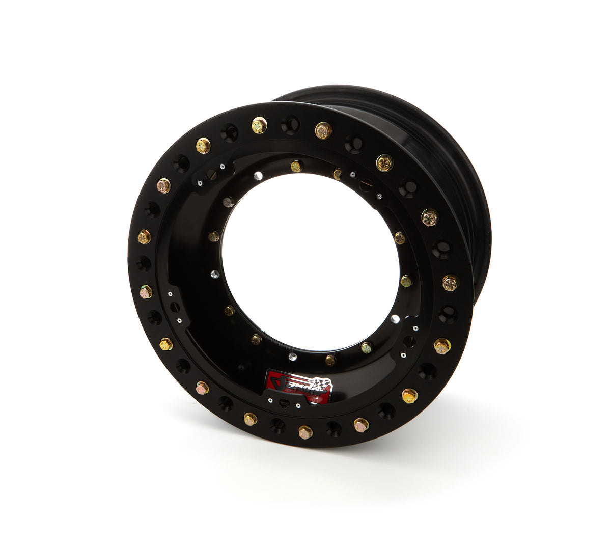 Sander Aluminum Sprint Car Direct Mount Beadlock Wheel - 15 x 8 in - 4 in Backspace - 5 x 9.75 in Bolt Pattern - Black