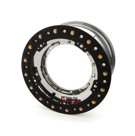 Sander Aluminum Sprint Car Direct Mount Beadlock Wheel - 15 x 8 in - 4 in Backspace - 5 x 9.75 in Bolt Pattern - Polished