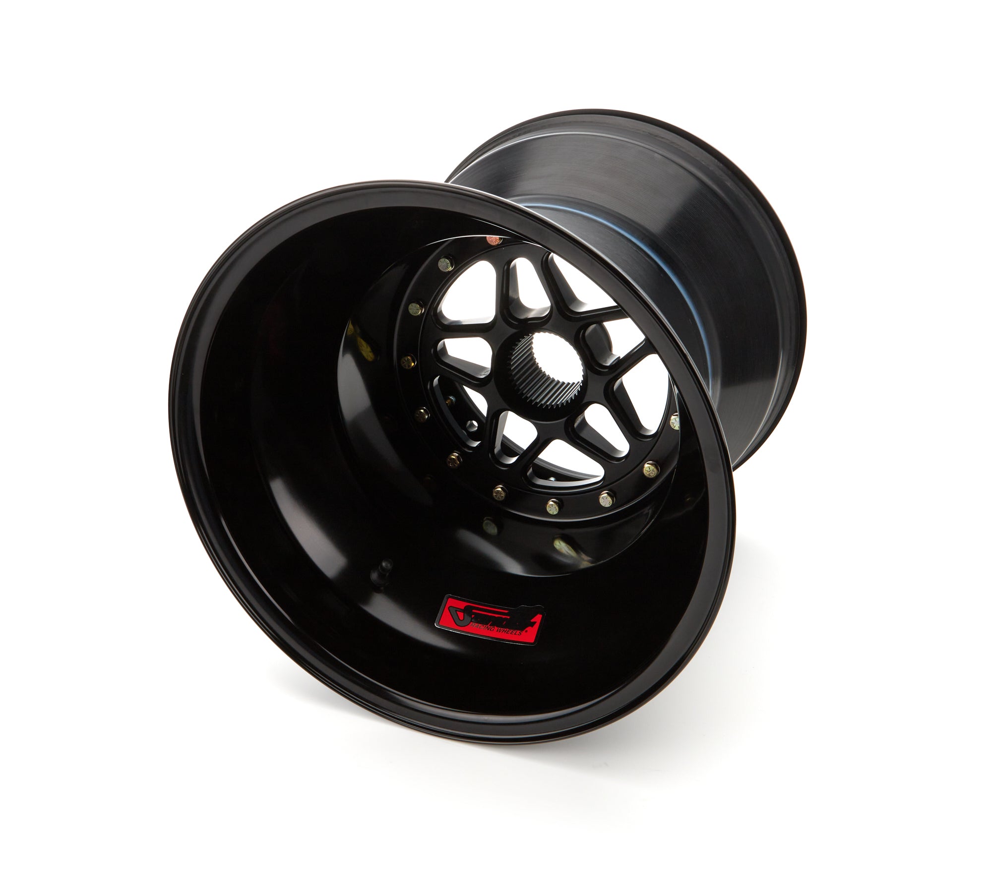 Sander Aluminum 42 Spline Sprint Car Beadlock Wheel - 15 x 15 in - 5 in Backspace - Black