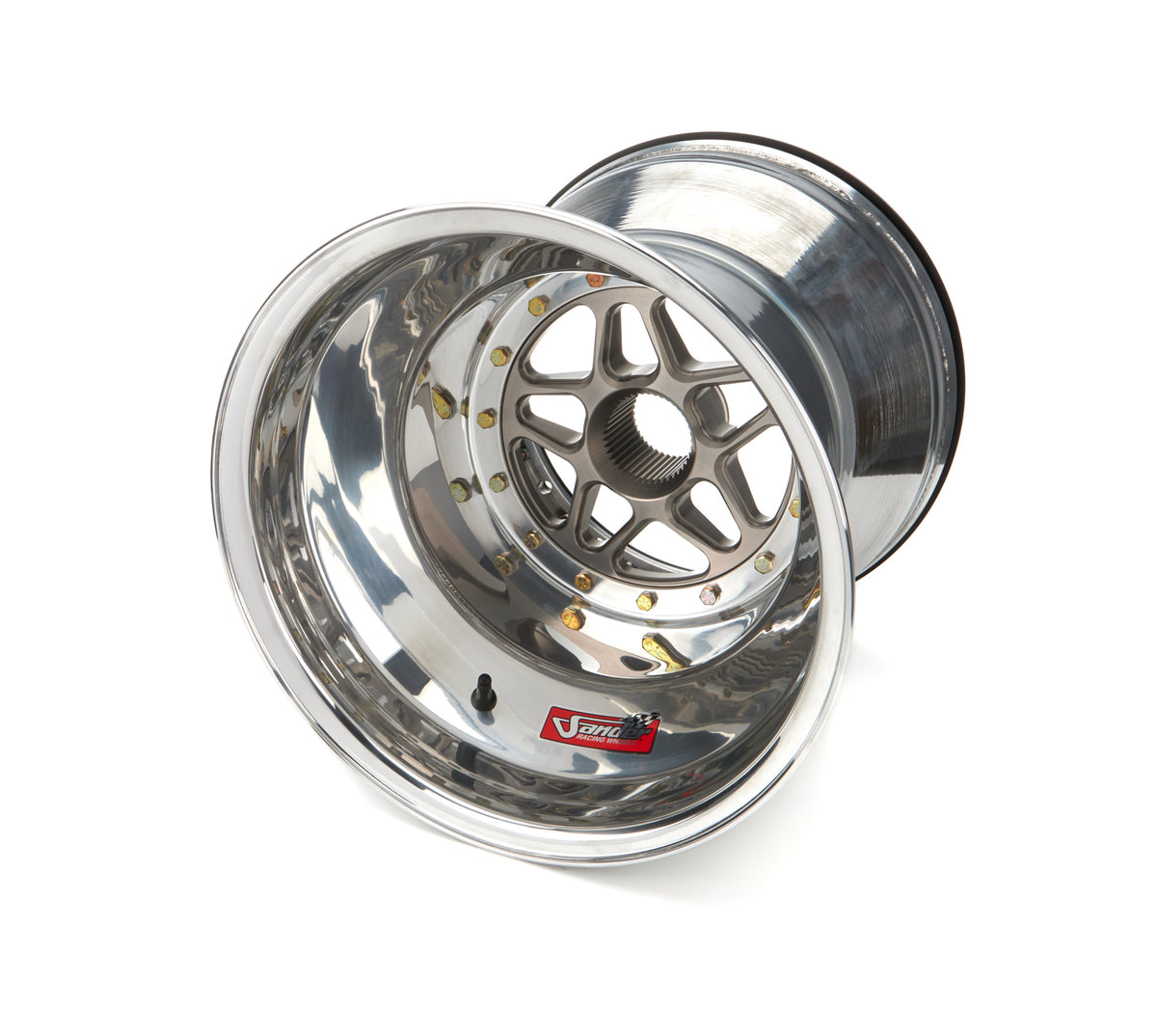 Sander Aluminum 42 Spline Sprint Car Beadlock Wheel - 15 x 15 in - 5 in Backspace - Polished
