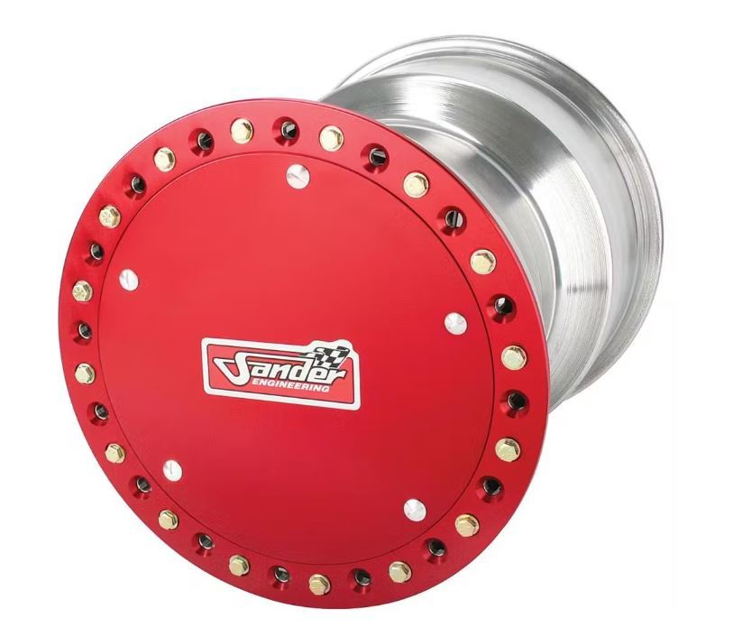Sander Aluminum 42 Spline Sprint Car Beadlock Wheel - 15 x 17 in - 5 in Backspace - Polished