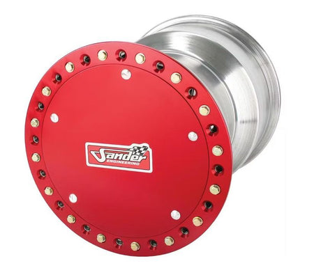 Sander Aluminum 42 Spline Sprint Car Beadlock Wheel - 15 x 17 in - 5 in Backspace - Polished
