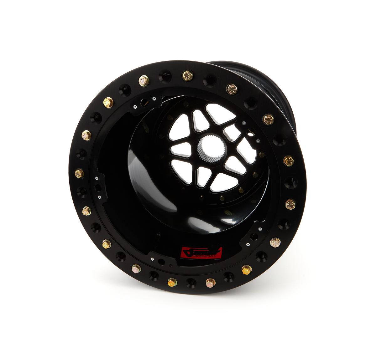 Sander Aluminum 42 Spline Sprint Car Beadlock Wheel - 15 x 18 in - 5 in Backspace - Black