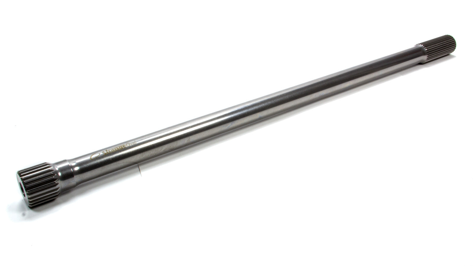 Strange Oval Gun Drilled 31 Spline Axle Shaft - 35.5 in Long - 24 Spline Drive Flange - 1.2 in OD