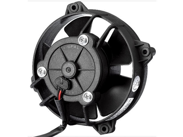 SPAL Low Profile Electric Fan - 4 in - Pusher - 124 CFM - Paddle Blade - 4-1/4 in Square