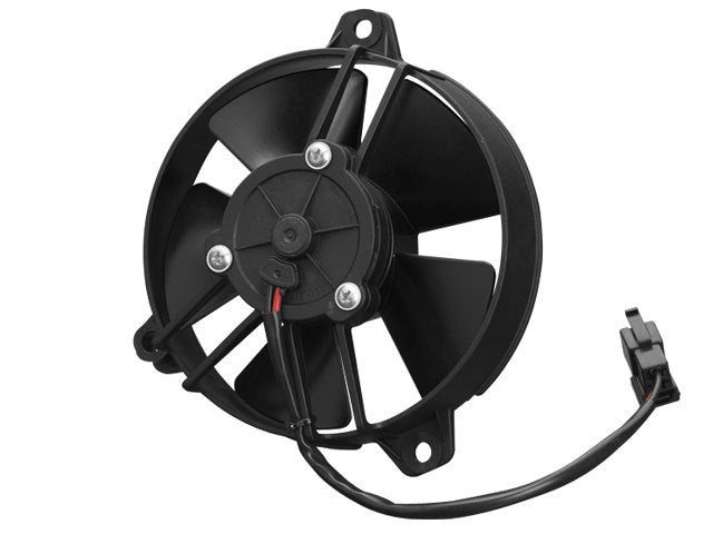 SPAL Low Profile Electric Fan - 5-1/4 in - Pusher - 307 CFM - Paddle Blade - 5-1/2 in Square