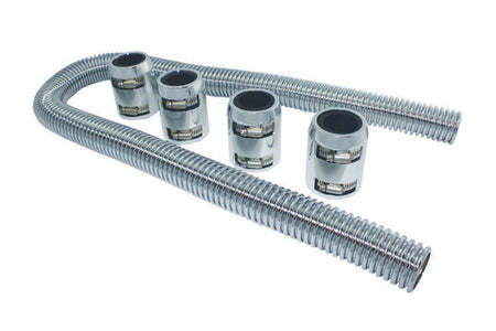 Specialty Products Radiator Hose Kit - 48 in Long - Polished End Caps - Stainless - Chrome
