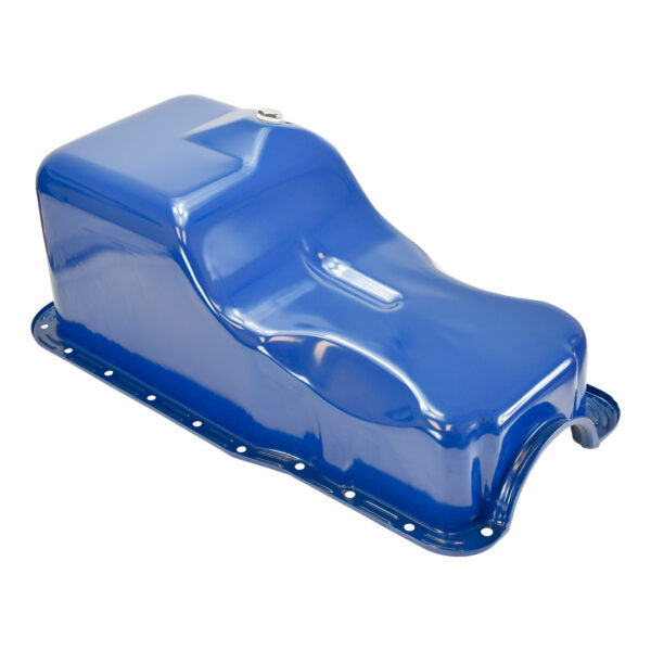 Specialty Products Front Sump Steel Engine Oil Pan - Stock Capacity - Blue Paint - Small Block Ford