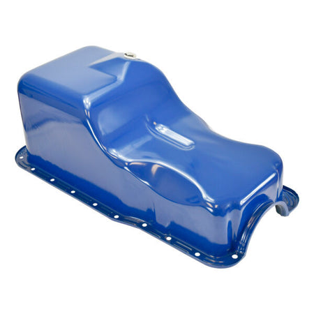 Specialty Products Front Sump Steel Engine Oil Pan - Stock Capacity - Blue Paint - Small Block Ford