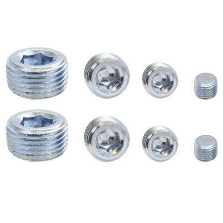 Specialty Products Steel Allen Head Allen Head Plug Kit - Two 1/8 / 1/4 / 3/8 / 1/2 in NPT - Zinc Oxide