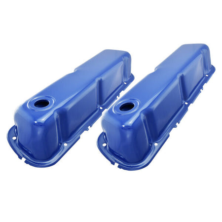 Specialty Products Tall Valve Cover - Baffled - Breather Holes - Blue - Small Block Ford (Pair)