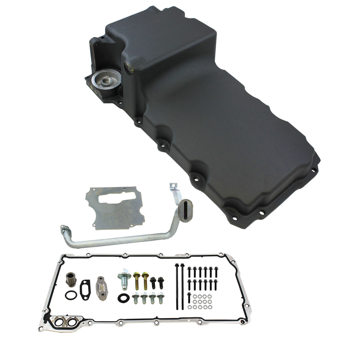 Specialty Products Rear Sump Aluminum Baffled Engine Oil Pan - 5.5 Qt - Black - GM LS-Series 8448BK