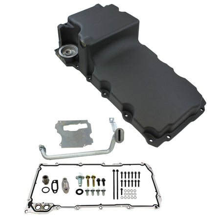 Specialty Products Rear Sump Aluminum Baffled Engine Oil Pan - 5.5 Qt - Black - GM LS-Series 8448BK