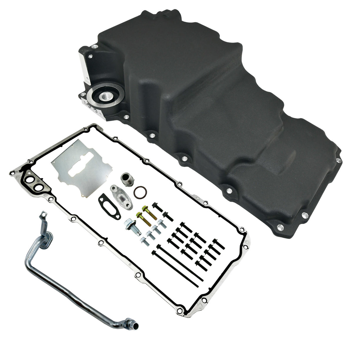 Specialty Products Rear Sump Aluminum Baffled Engine Oil Pan - 5.5 Qt - Black - GM LS-Series 8449BK