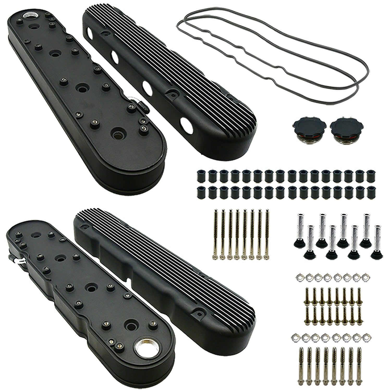 Specialty Products Tall Valve Covers - Black - GM LS-Series (Pair) 8536BK