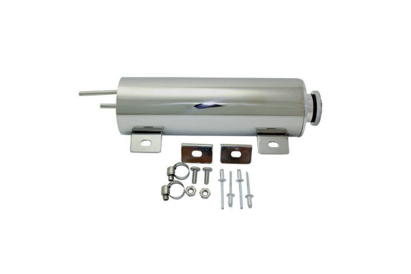 Specialty Products Radiator Overflow Tank - 24 oz - 10 in Tall - 3 in Diameter - Polished Stainless