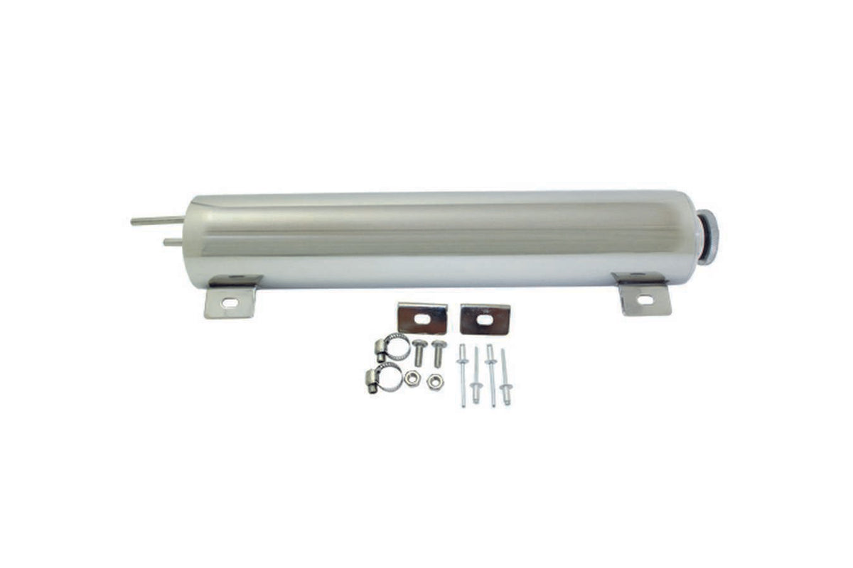 Specialty Products Radiator Overflow Tank - 52 oz - 16 in Tall - 4 in Diameter - Polished Stainless