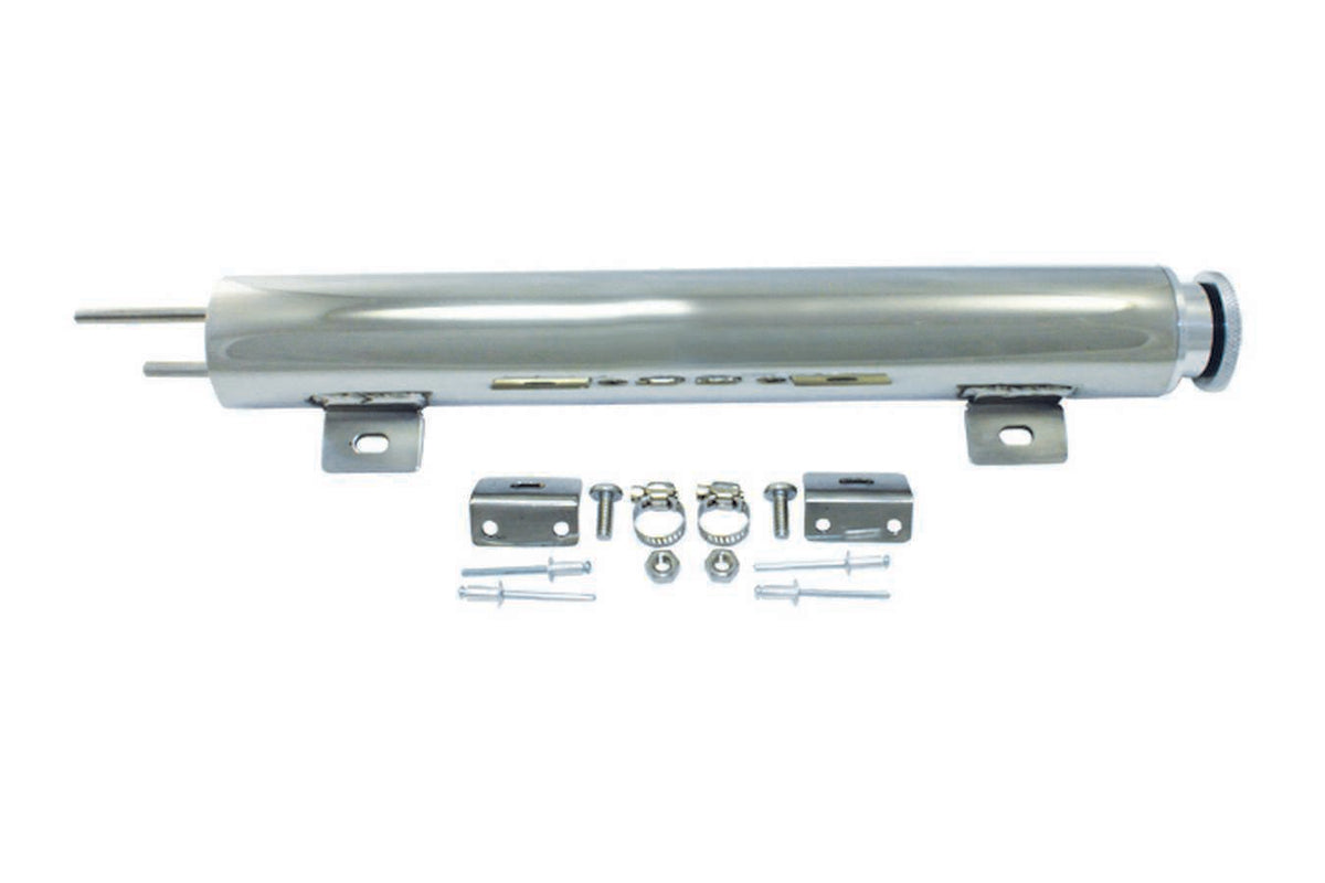 Specialty Products Radiator Overflow Tank - 22 oz - 15 in Tall - 2 in Diameter - Polished Stainless
