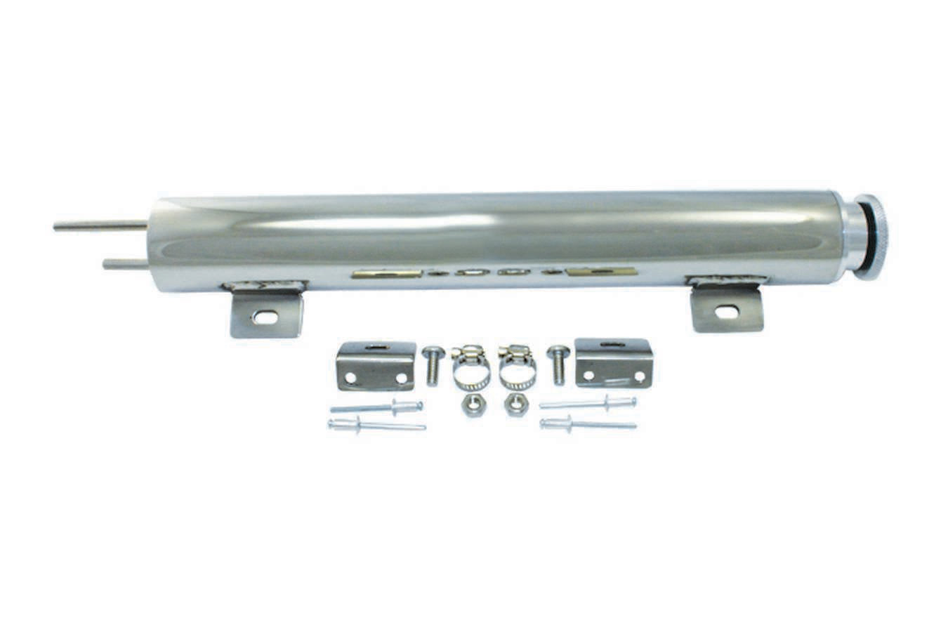 Specialty Products Radiator Overflow Tank - 22 oz - 15 in Tall - 2 in Diameter - Polished Stainless