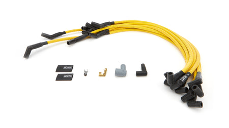 Scott Performance High Performance Spiral Core 10 mm Spark Plug Wire Set - Yellow - 90 Degree Plug Boots - Big Block Chevy