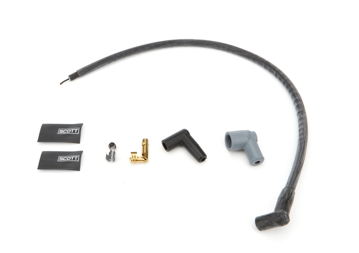 Scott Performance High Performance Spiral Core 10 mm Spark Plug Wire Set - Black - 45 Degree Plug Boots - Small Block Ford
