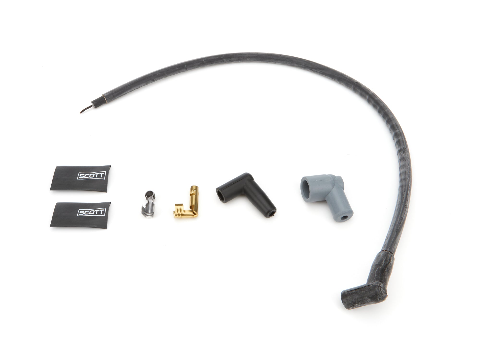 Scott Performance High Performance Spiral Core 10 mm Spark Plug Wire Set - Black - 45 Degree Plug Boots - Small Block Ford