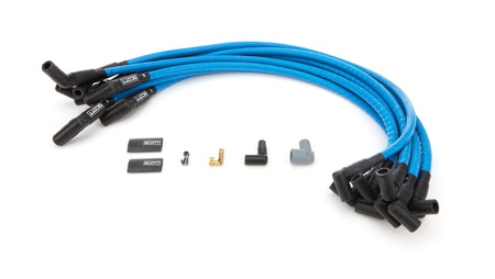 Scott Performance High Performance Spiral Core 10 mm Spark Plug Wire Set - Blue - 45 Degree Plug Boots - Small Block Ford