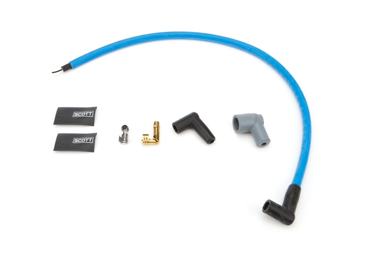 Scott Performance High Performance Spiral Core 10 mm Spark Plug Wire Set - Blue - 90 Degree Plug Boots - Small Block Chevy CH-604-4