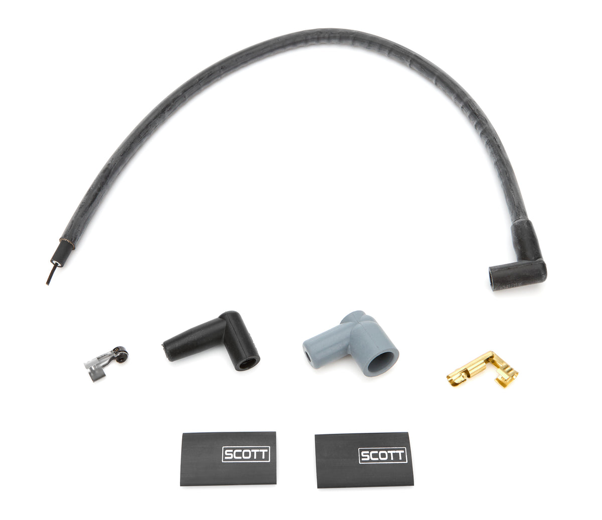 Scott Performance Wire 10 mm Sleeved Coil Wire - 24 in Long - 90 Degree Boots - HEI / Socket Style - Black