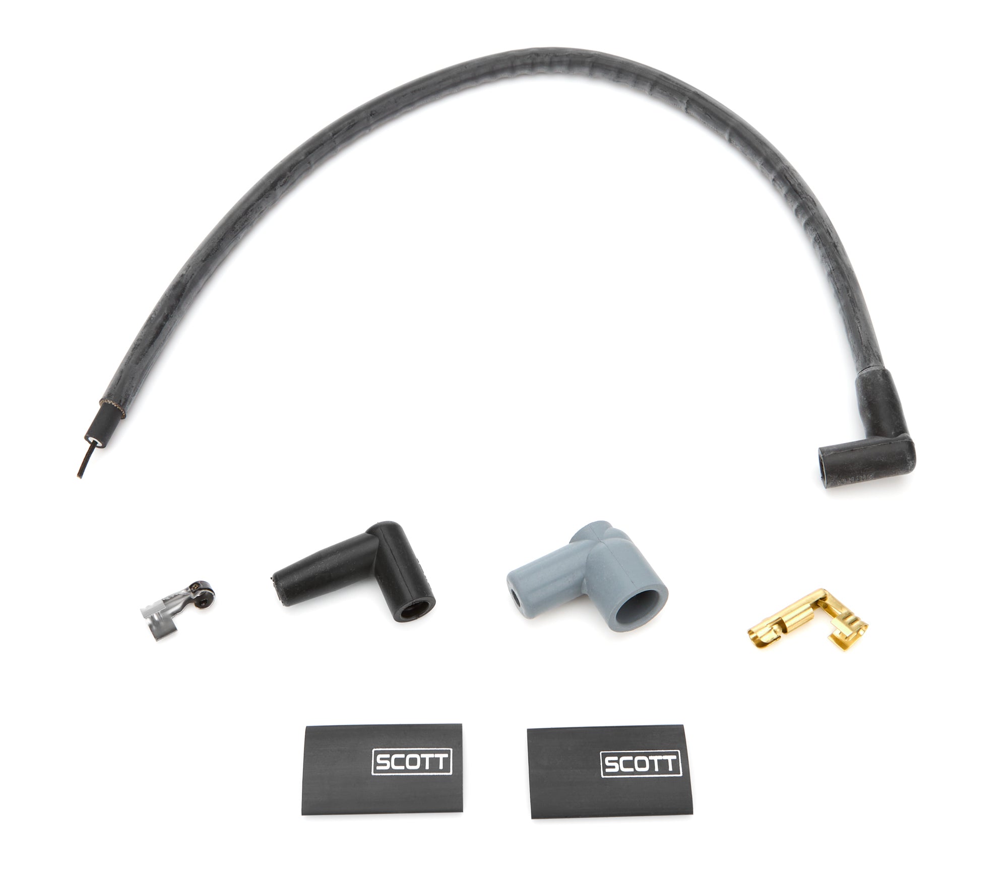 Scott Performance Wire 10 mm Sleeved Coil Wire - 24 in Long - 90 Degree Boots - HEI / Socket Style - Black